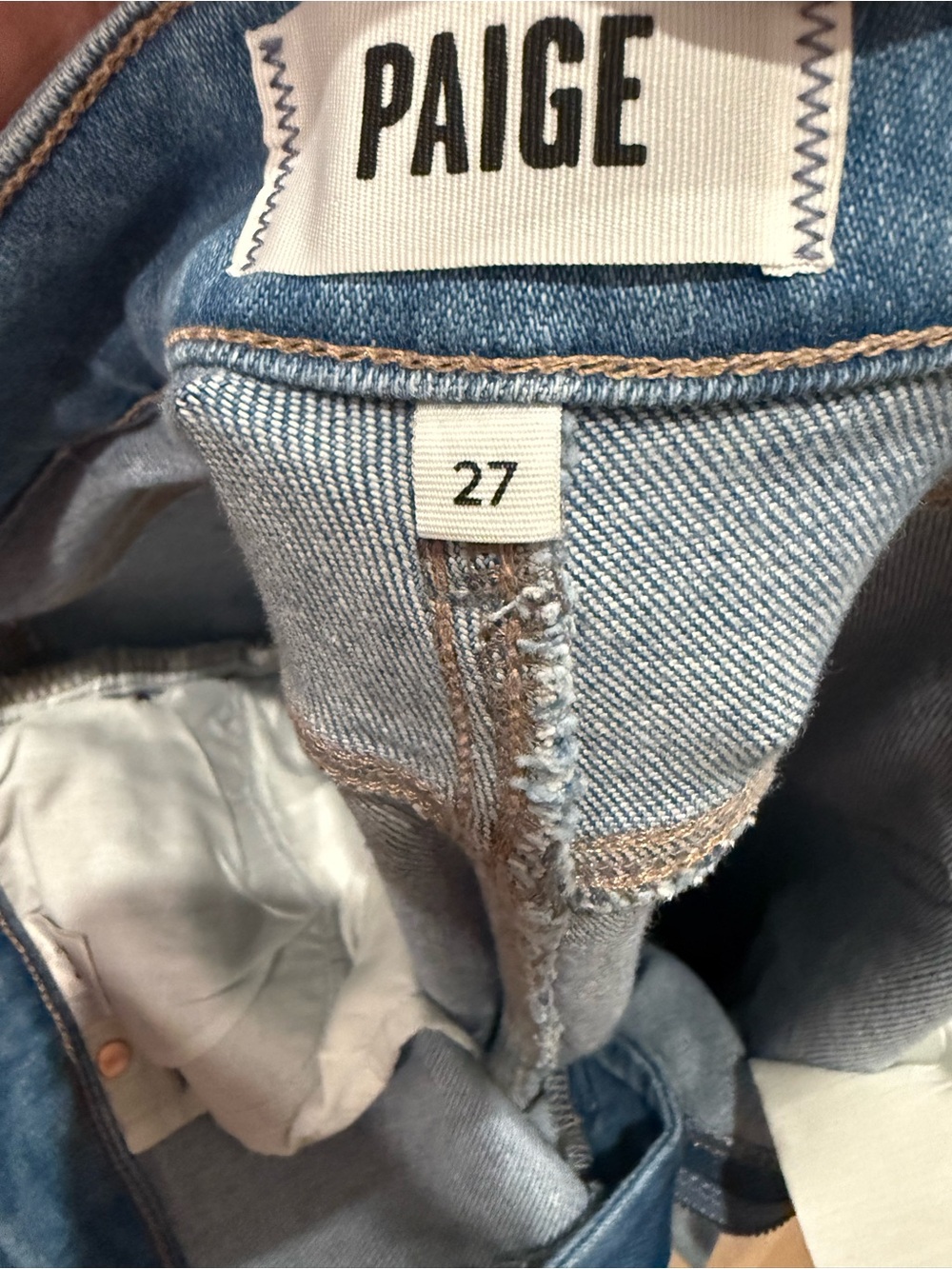 Paige Anessa Raw hem high -Rise Wide Leg Women’s Jeans - Light Blue. Mesmorize - Picture 5 of 8